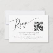 Cartons Réponse Code QR Mariage minimal (Devant)