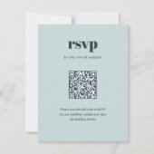 Cartons Réponse Code QR Mariage moderne Marine Blue Trendy Mix Mat (Devant)