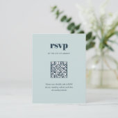 Cartons Réponse Code QR Mariage moderne Marine Blue Trendy Mix Mat (Debout devant)
