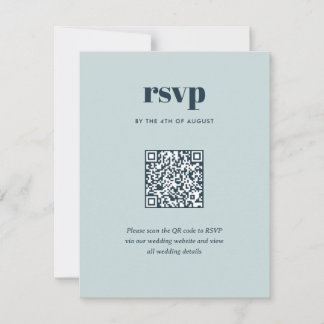 Cartons Réponse Code QR Mariage moderne Marine Blue Trendy Mix Mat