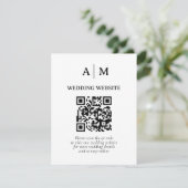 Cartons Réponse Code QR mariage noir et blanc (Debout devant)