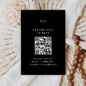 Cartons Réponse Code QR Mariage noir et blanc élégant