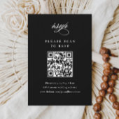 Cartons Réponse Code QR Mariage noir et blanc élégant