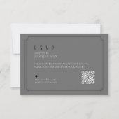 Cartons Réponse Code QR Mariage noir et blanc sur mesure ID1090 (Devant)