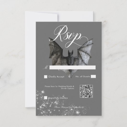 Cartons Réponse Code QR Mariage pour chaume et diamants d'Hallowee (Devant)