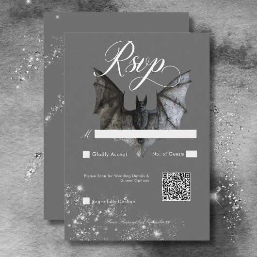 Cartons Réponse Code QR Mariage pour chaume et diamants d'Hallowee