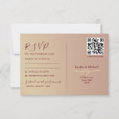 Cartons Réponse Code QR Mariage romantique double fonction (Devant)