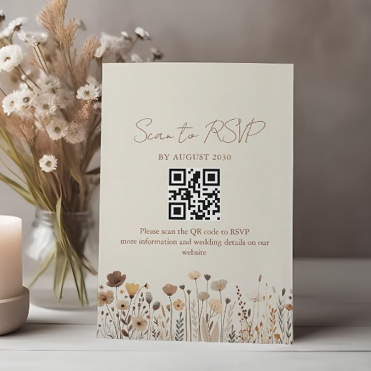 Cartons Réponse Code QR Mariage Terracotta Bohème
