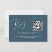 Cartons Réponse Code QR Mariage Turquoise minimal (Devant)