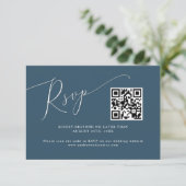 Cartons Réponse Code QR Mariage Turquoise minimal (Debout devant)
