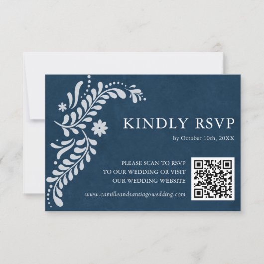 Cartons Réponse Code QR mexicain de Blue Talavera (Devant)