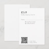 Cartons Réponse Code QR minimal détails de mariage moderne (Devant / Derrière)