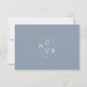 Cartons Réponse Code QR minimal pour Mariage bleu flottant classiq (Dos)