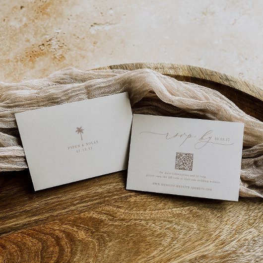 Cartons Réponse Code QR minimaliste Mariage OASIS