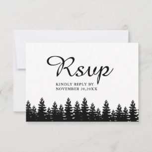 Cartons Réponse Code QR minimaliste moderne noir et blanc Mariage