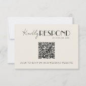 Cartons Réponse Code QR Moderne Mariage Rétro Français Fantaisiste (Devant)