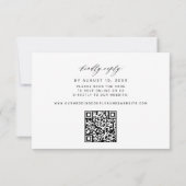 Cartons Réponse Code QR monogramme noir et blanc mariage  (Dos)