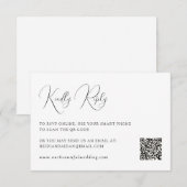 Cartons Réponse Code QR noir et blanc élégant pour mariage Old Mon (Devant / Derrière)