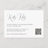 Cartons Réponse Code QR noir et blanc élégant pour mariage Old Mon (Devant)