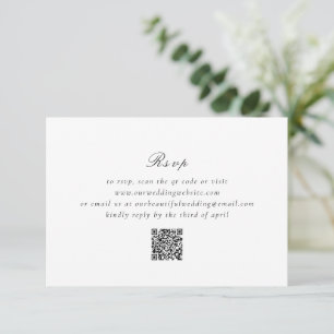 Cartons Réponse Code QR noir et blanc propre Mariage élégant