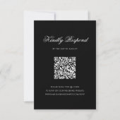 Cartons Réponse Code QR noir officiel Monogramme Crest Mariage (Devant)