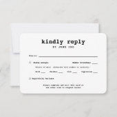 Cartons Réponse Code QR & Options de repas Mariage Photo Machine à (Devant)