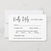 Cartons Réponse Code QR & Options de repas Script Moderne Photo Ma (Devant)