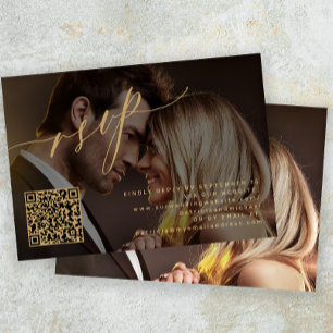 Cartons Réponse Code QR or script photo mariage