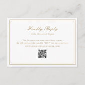 Cartons Réponse Code QR or traditionnel Mariage intemporel (Devant)