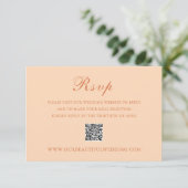 Cartons Réponse Code QR Peach Classic Mariage élégant (Debout devant)
