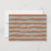 Cartons Réponse Code QR Pinstripes manuscrites Automne Mariage en  (Dos)