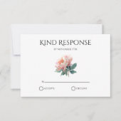 Cartons Réponse Code QR Pivoine Rose Pâle Élégant Mariage (Devant)