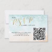 Cartons Réponse Code QR pour mariage de destination sur la plage (Devant)