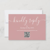 Cartons Réponse Code QR Rose Gold Écriture Élégante Répondez S'il (Devant)