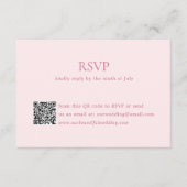 Cartons Réponse Code QR rose moderne Mariage élégant (Devant)