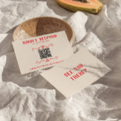 Cartons Réponse Code QR rouge rétro main tirée Mariage ironique