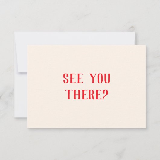 Cartons Réponse Code QR rouge rétro main tirée Mariage ironique (Dos)