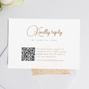 Cartons Réponse Code QR simple Mariage moderne