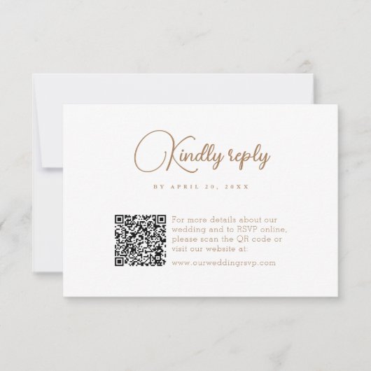 Cartons Réponse Code QR simple Mariage moderne (Devant)