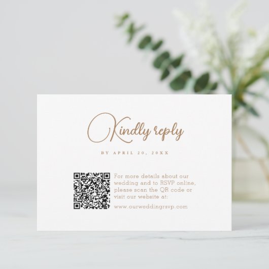 Cartons Réponse Code QR simple Mariage moderne (Debout devant)