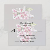 Cartons Réponse Cœur avec des lys Stargazer (Devant / Derrière)