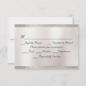 Cartons Réponse Coeur, colombes et ruban - Blanc/Argent (Dos)