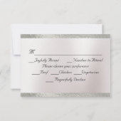 Cartons Réponse Coeur, colombes et ruban - violet/argent (Dos)