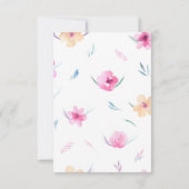 Cartons Réponse Coeur de fleurs aquarelle (Dos)