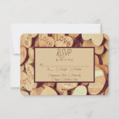 Cartons Réponse Coeur rustique en bois (Devant)