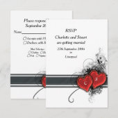 Cartons Réponse Cœurs et Volutes (Devant / Derrière)