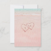 Cartons Réponse Coeurs roses dans le mariage plage de sable code Q (Dos)