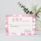 Cartons Réponse Cœurs Roses de Mariage (Debout devant)