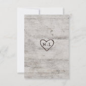 Cartons Réponse Cœurs sculptés de bienvenue Mariage rustique en bo (Dos)