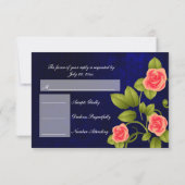 Cartons Réponse Collection de mariage de fleurs Rose Corail et Ble (Dos)